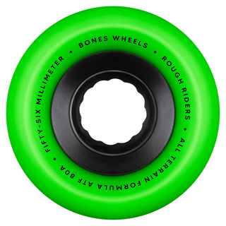 Bones Skateboard Wheels 56mm Rough Riders All Terrain 80A Green
