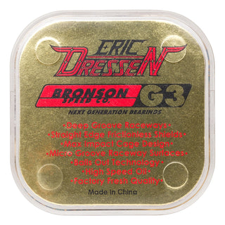 Bronson Speed Co Skateboard Bearings Eric Dressen Pro G3 Gold/Red