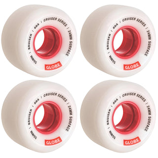 Independent Skateboard Trucks Stage 11 169 (9.125") Polished Silver - Globe Bruiser 55mm 88a Wheels White/Red - Abec 7 Bearings