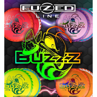 Discraft Disc Golf Fuzed Line Buzzz with Saw Pattern Midrange 5/4/-1/1 Red with Orange Saw/Gold 177-180g