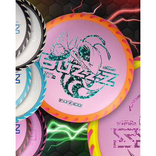 Discraft Disc Golf Fuzed Line Buzzz with Saw Pattern Midrange 5/4-1/1 Black/Gold Shimmer 170-172g
