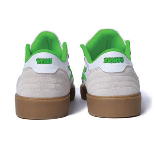 Lakai Skateboard Shoes Cambridge Yeah Right White/UV Green Suede