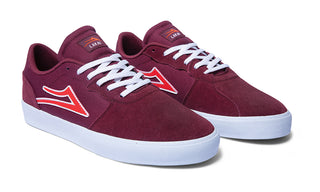 Lakai Skateboard Shoes Cardiff Burgundy Suede 