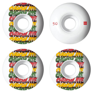 Chocolate Skateboard Wheels Sound System 50mm 99A Classic Shape White
