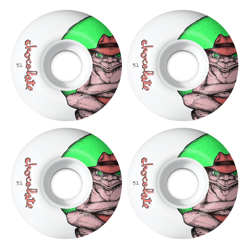 Chocolate Skateboard Wheels Sapo 51mm 99A Classic Shape White – TGM ...