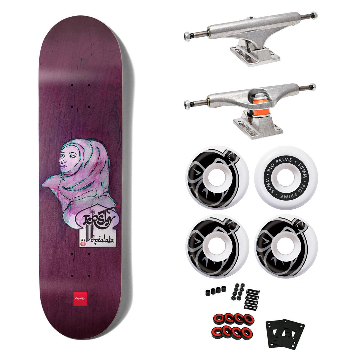 Chocolate Premium Skateboard with Indy Trucks, Pig Wheels