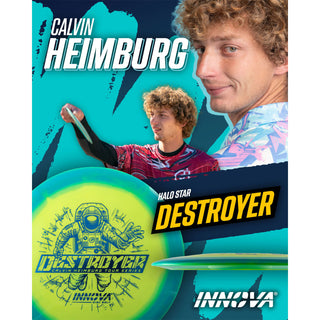 Innova Disc Golf Calvin Heimburg Tour Series Halo Star Destroyer Distance Driver 12/5/-1/3 Pink Yellow/Grey 173 grams