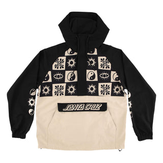 Santa Cruz Skateboards Coat Strange Check Anorak Jacket Black/Tan