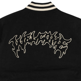 Welcome Skateboard Jacket Barb Varsity Jacket Black/Bone
