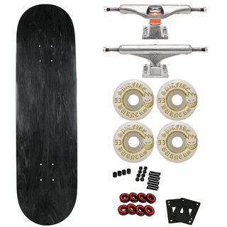 Moose Canadian Maple Skateboard Black 8.0" with Independent Trucks, Spitfire Wheels