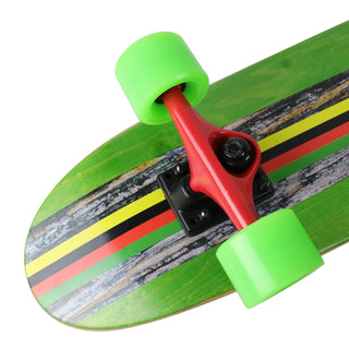 Paradise Skateboard Cruiser Complete Rasta Bark Green 7.25" x 28.75"