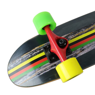 Paradise Skateboard Cruiser Complete Rasta Bark Black 7.25" x 28.75"