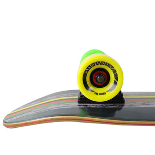 Paradise Skateboard Cruiser Complete Rasta Bark Black 7.25" x 28.75"