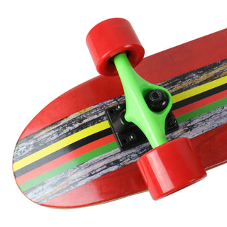 Paradise Skateboard Cruiser Complete Rasta Bark Red 7.25" x 28.75"