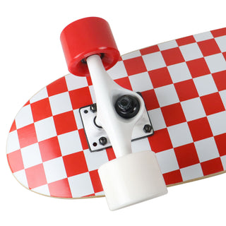 Paradise Skateboard Cruiser Complete Punk Checker Red/White 7.25" x 28.75"