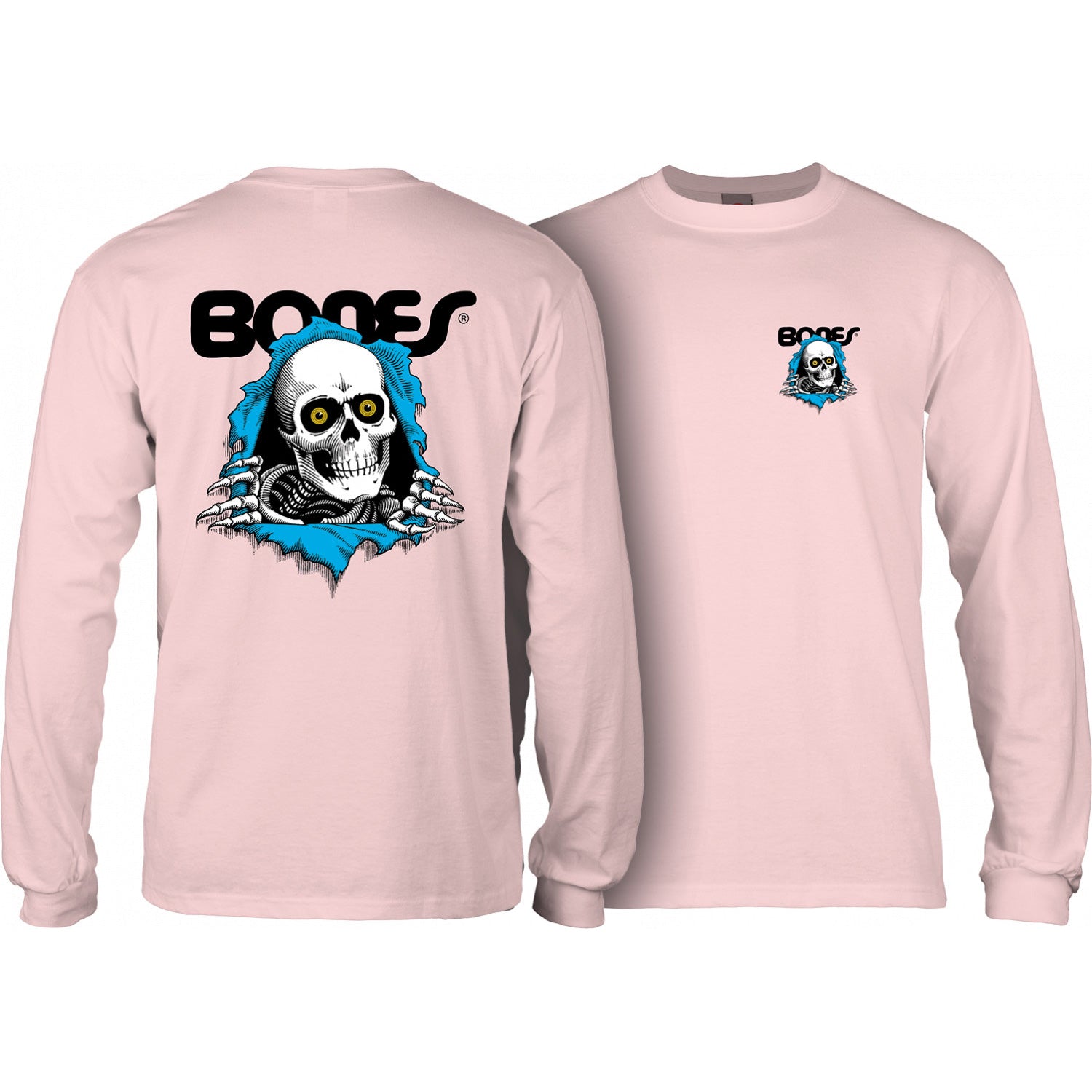 Powell Peralta Ripper Longsleeve Tee – Light Pink Men’s Graphic Skate Shirt