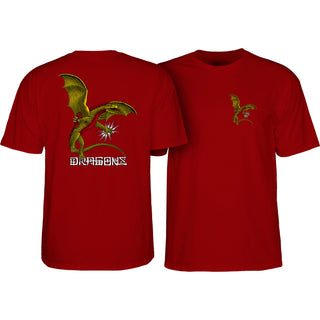 Powell Peralta Skateboard Shirt Dragons Logo Garnet
