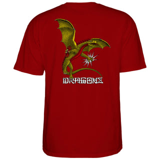 Powell Peralta Skateboard Shirt Dragons Logo Garnet