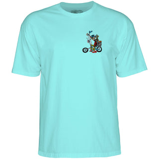 Powell Peralta Skateboard Shirt Steve Caballero Chopper Bike Celadon