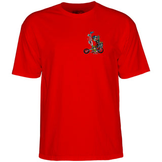 Powell Peralta Skateboard Shirt Steve Caballero Chopper Bike Red