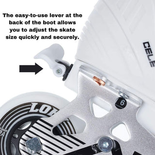 Alkali Youth Roller Hockey Skates Cele Kids Adjustable White Y11-JR1