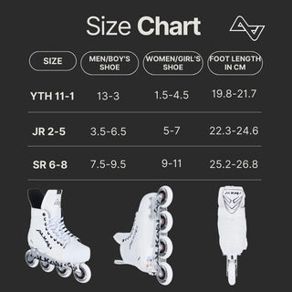 Alkali Youth Roller Hockey Skates Cele Kids Adjustable White Y11-JR1