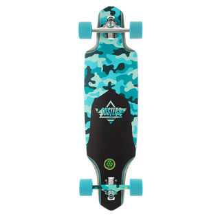 Dusters Longboard Channel Dragonfly Drop Through Camo/Teal 9" x 34"