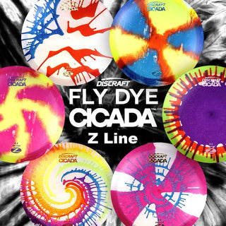 Discraft Disc Golf Z Line Fly Dye Cicada Fairway Driver 7/6/-1/1 Purple Splat Mango/Money Holo 173-174g