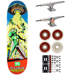 Everybody Skates Skateboard Complete Cody Cepeda Curb Monster Big Board 10.75" x 40" with Independent Trucks, Spitfire Wheels