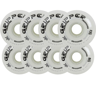 Labeda Roller Hockey Wheels - Gripper Crossover 68/72 Youth HiLo 76A White (8-Pack)