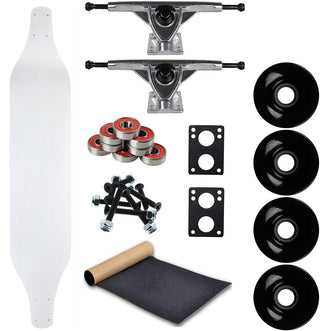 Moose Longboard Complete 8" x 40" Canadian Maple Drop Down Dipped White