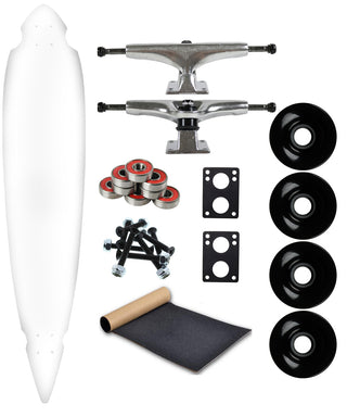 Moose Longboard Complete 9.25" x 46" Concave Cut Out Pintail White