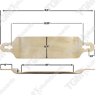 Moose Longboard 9.75" x 41.25" Double Drop (Down/Through) Red (All Parts Included)