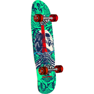 Powell Peralta Skateboard Complete Mini Skull and Sword Mint/Navy 8.0" x 30" Cruiser