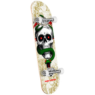 Powell Peralta Skateboard Complete Skull and Snake White/Metallic Gold 7.75" x 31.08"