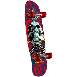 Powell Peralta Skateboard Complete Skull and Sword Cruiser Navy/Red 8.0" x 30"