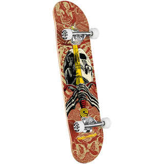 Powell Peralta Skateboard Complete Skull and Sword Khaki/Burgundy 7.5" x 28.65"
