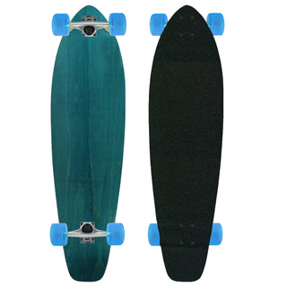 Moose Kicktail 9.75" x 36.5" Longboard Stained Blue Complete