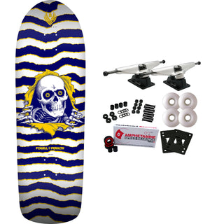 Powell Peralta Skateboard Complete Flight Ripper Blue/White 9.7" x 31.32"