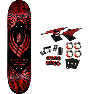 Powell Peralta Skateboard Complete Flight 243W Skeleton Red Foil 8.38" x 32.08"