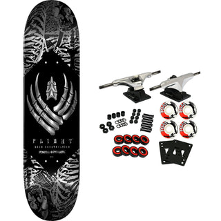 Powell Peralta Skateboard Complete Flight 243 Skeleton Silver Foil 8.25" x 31.95"