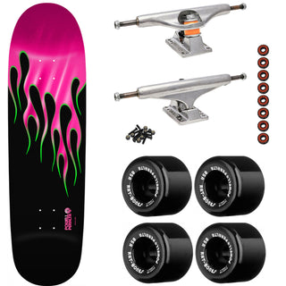Powell Peralta Skateboard Nitro Hotrod Flames Pink Foil / Independent/ Rat Bones Black