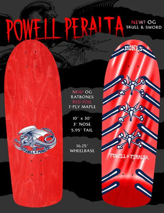Powell Peralta Skateboard Complete OG Rat Bones Red Foil Old School Reissue