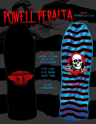 Powell Peralta Skateboard Geegah Ripper Blue Foil / Independent / Rat Bones White
