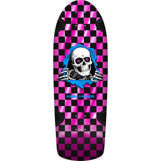 Powell-Peralta re-issue decks are close reproductions of their 1980’s counterparts, featuring the original Pro graphics and shape, top graphic logo and concave. Measures 10" x 30" with a 16.25" wheelbase and long 2.5" old school truck hole pattern.