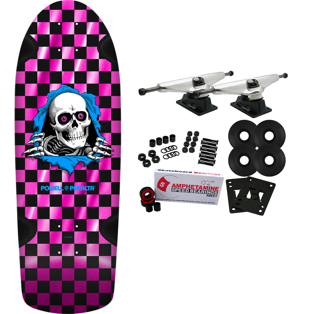 Powell Peralta Skateboard Complete OG Ripper Checker Pink Foil Old Sch ...