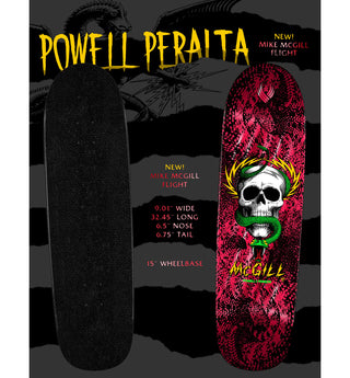Powell Peralta Premium Flight Skateboard McGill Skull 9.01" Krux Trucks, Dragon Formula Wheels, Independent Bearings