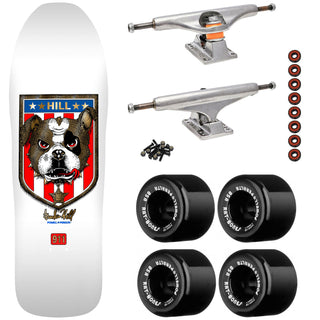 Powell Peralta Skateboard Hill Bulldog White/Gold Foil / Independent/ Rat Bones Black