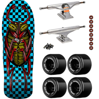 Powell Peralta Skateboard Mike Vallely Bug Blue/Red Foil / Independent/ Rat Bones Black