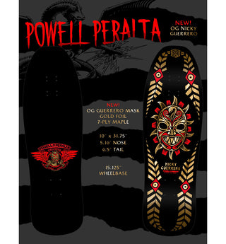 Powell Peralta Skateboard Nicky Guerrero Mask Black/Gold Foil / Independent / Rat Bones Black